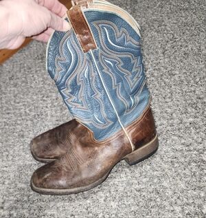 Stylish Brown and Blue Western Boots